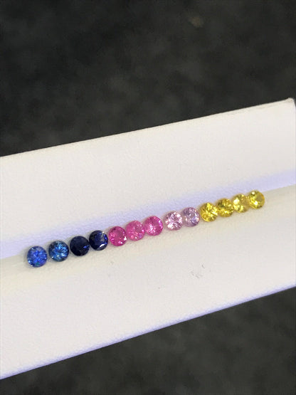 3.2mm multi sapphire round ring set, photo 3