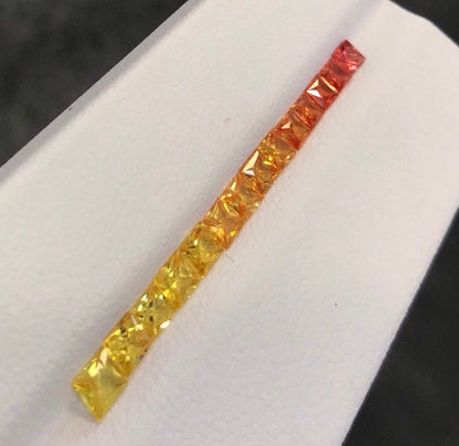 3mm yellow-orange sapphire princess set, photo 3