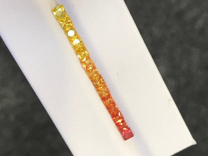 3mm yellow-orange sapphire princess set, photo 2