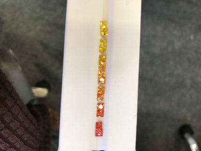 3mm yellow-orange sapphire princess set, photo 5