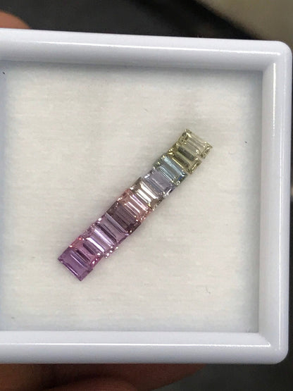 4x2mm unheated sapphire baguette ring set, photo 2