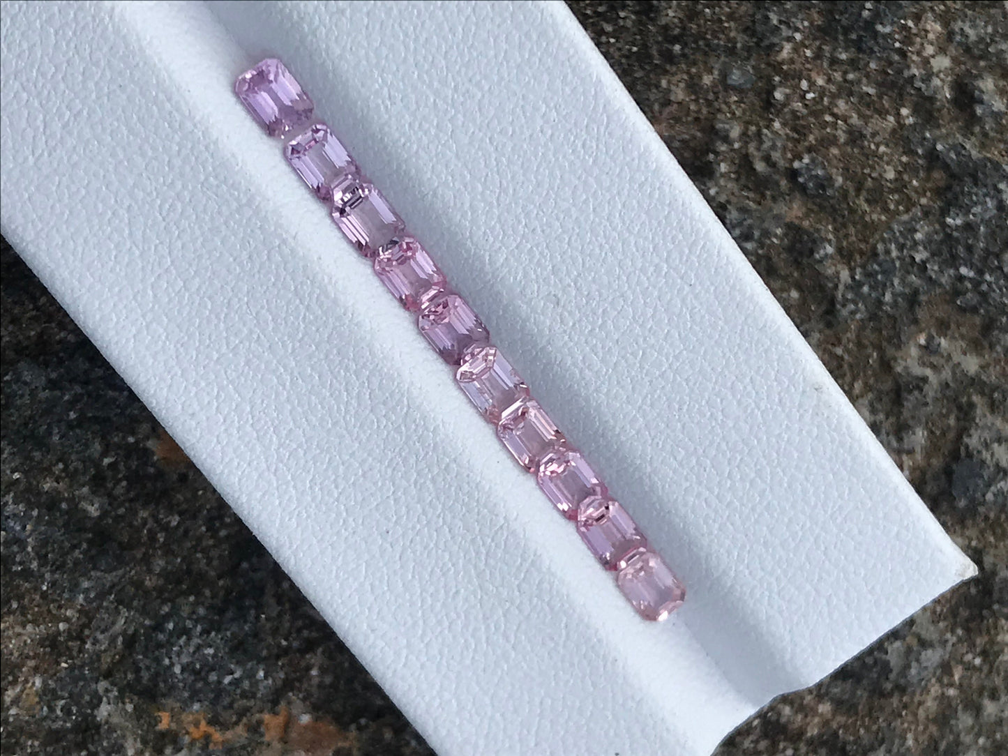 4x3mm Natural No Heat Pink Pastel Sapphires Good Quality Shape EMERALD CUT Loose Stones Ring Set 10 Stones