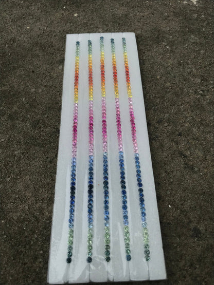 3mm round rainbow sapphire bracelet line, photo 1