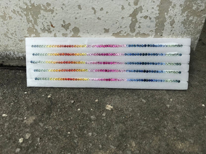 3mm round rainbow sapphire bracelet line, photo 2
