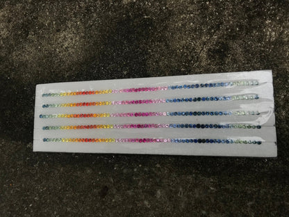 3mm round rainbow sapphire bracelet line, photo 3
