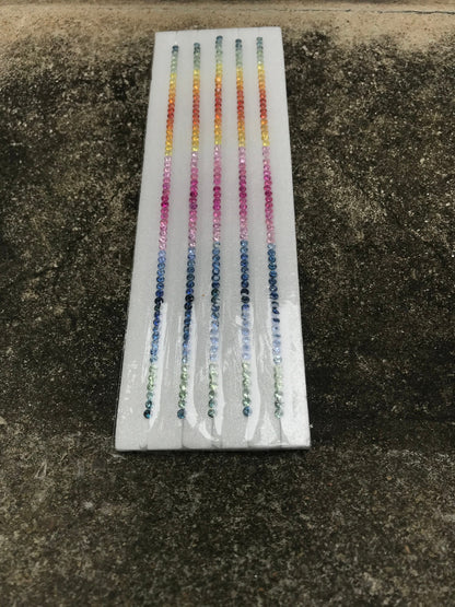 3mm round rainbow sapphire bracelet line, photo 4