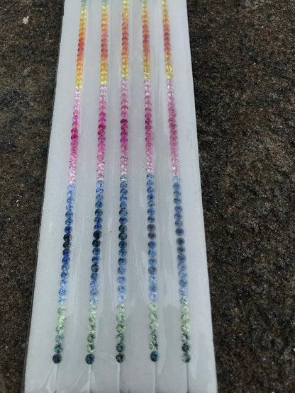 3mm round rainbow sapphire bracelet line, photo 5