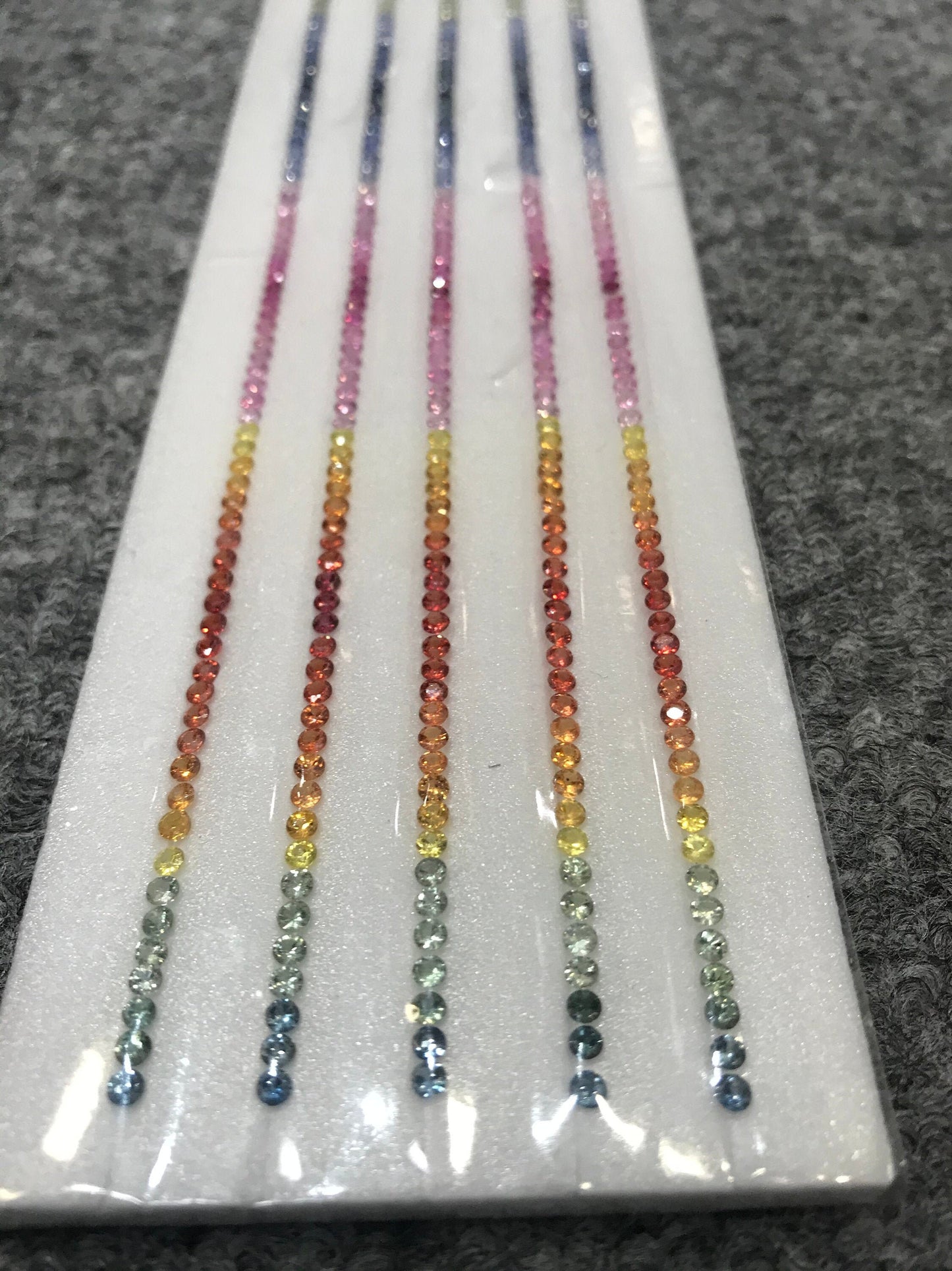 2.5mm Rainbow Rubies Sapphire Round Brilliant Cut Loose Stones Tennis Bracelet Lines 7'inch