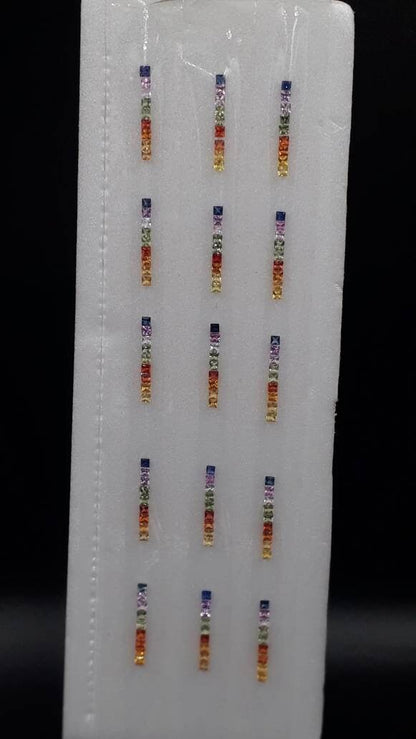 2.5mm fancy sapphire princess ring set, photo 1