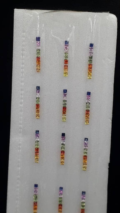 2.5mm fancy sapphire princess ring set, photo 2