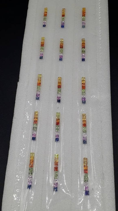 2.5mm fancy sapphire princess ring set, photo 3