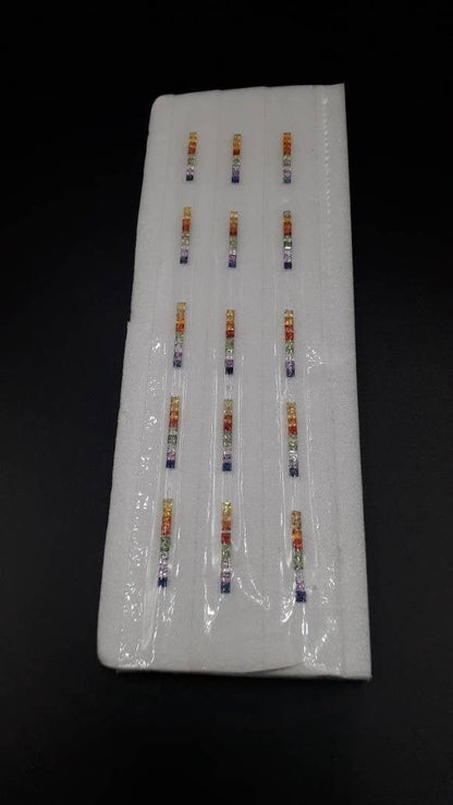 2.5mm fancy sapphire princess ring set, photo 5