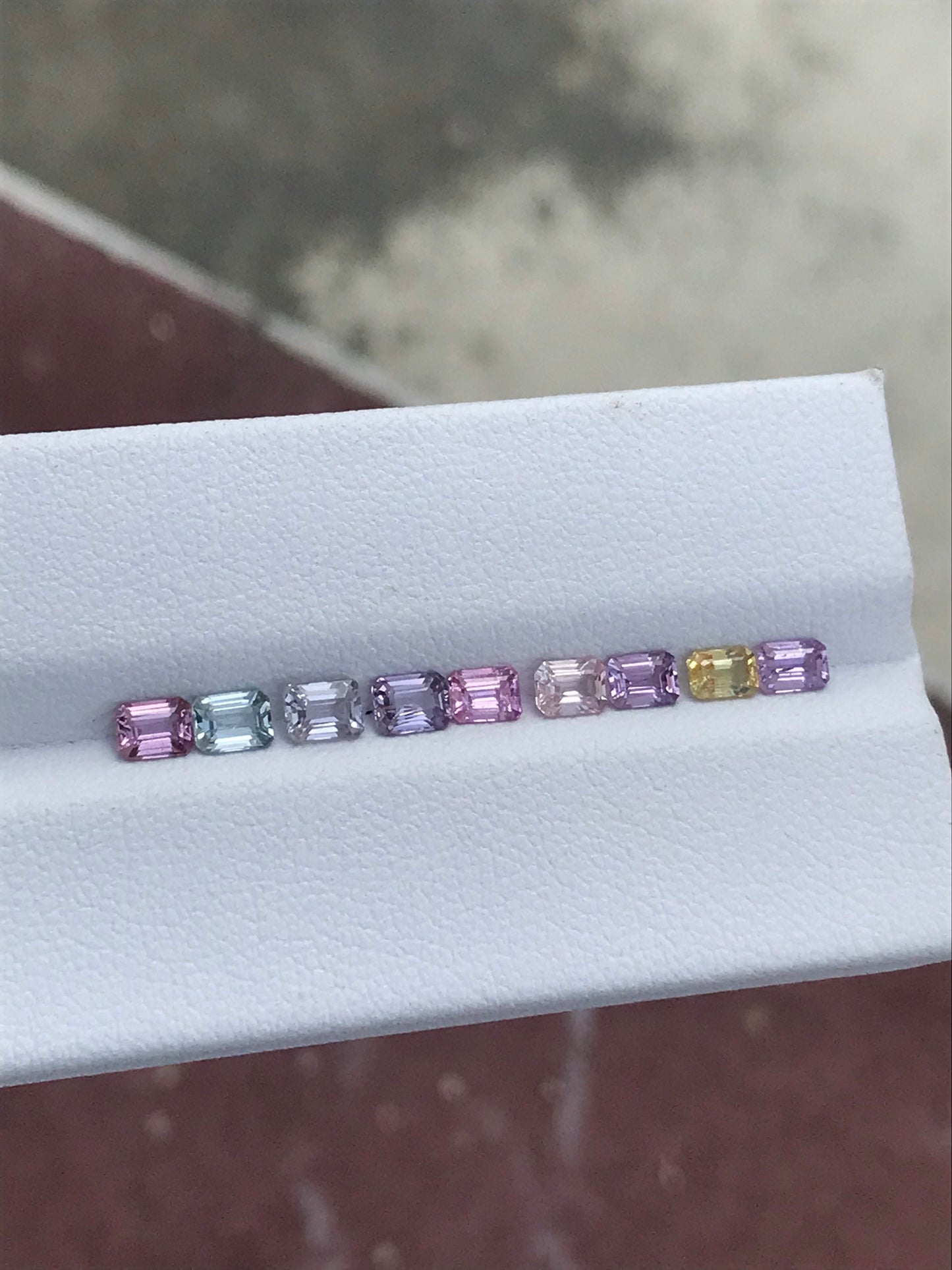 4x3mm Fancy Sapphires No Heat Emerald Cut Natural Sapphires Loose Stones Ring Set