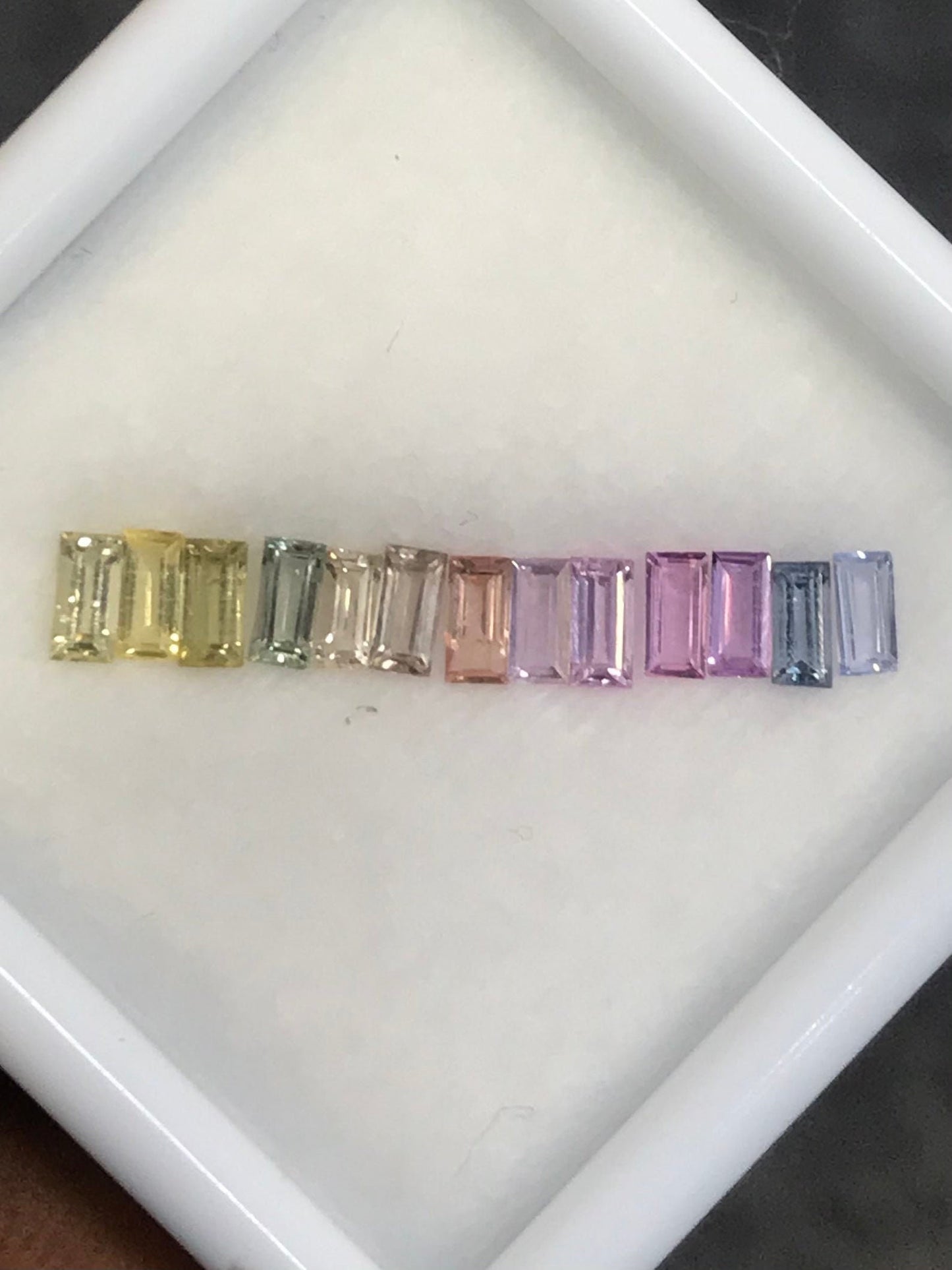 4x2mm Natural Unheated Fancy sapphires Good Quality Shape Baguettes loose stones Ring set 13 stone