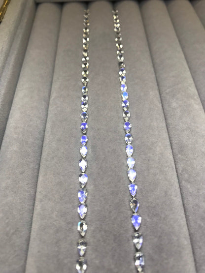 5x3mm rainbow moonstone pear bracelet set, photo 2