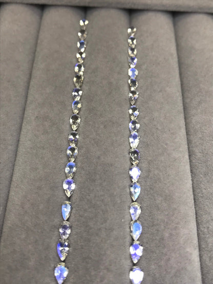 5x3mm rainbow moonstone pear bracelet set, photo 3
