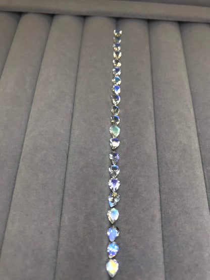 5x4mm rainbow moonstone tennis bracelet, photo 2