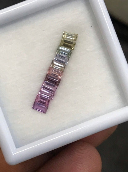 4x2mm unheated sapphire baguette ring set, photo 3