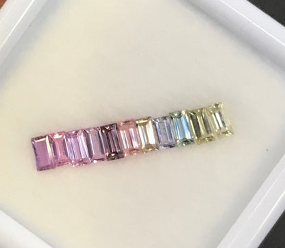 4x2mm unheated sapphire baguette ring set, photo 1