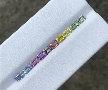 4x3mm unheated rainbow sapphire emerald cut, photo 2