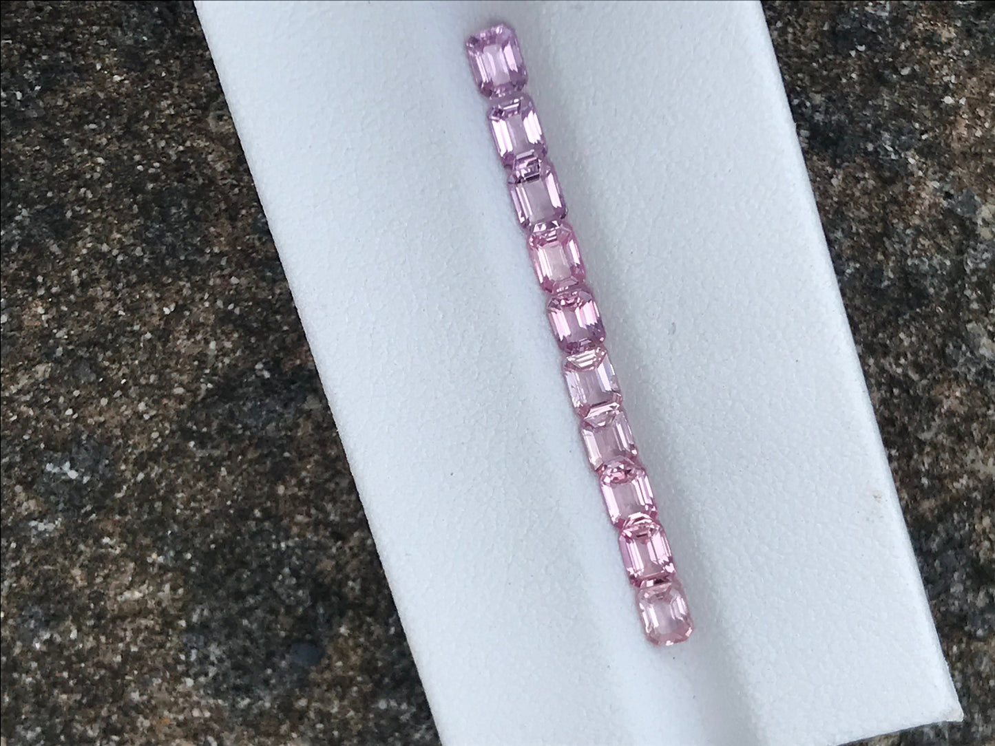 4x3mm Natural No Heat Pink Pastel Sapphires Good Quality Shape EMERALD CUT Loose Stones Ring Set 10 Stones