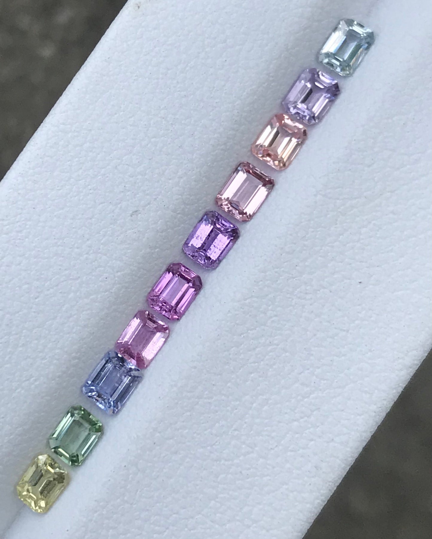 4x3mm Natural Unheated Fancy Rainbow Sapphires Good Quality Shape EMERALD CUT Loose Stones Ring Set 10 Stones L/T#03