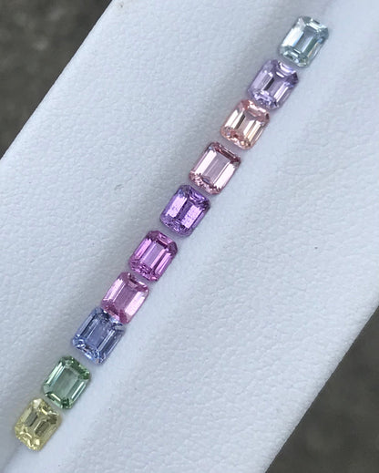 4x3mm unheated rainbow sapphire emerald cut, photo 1