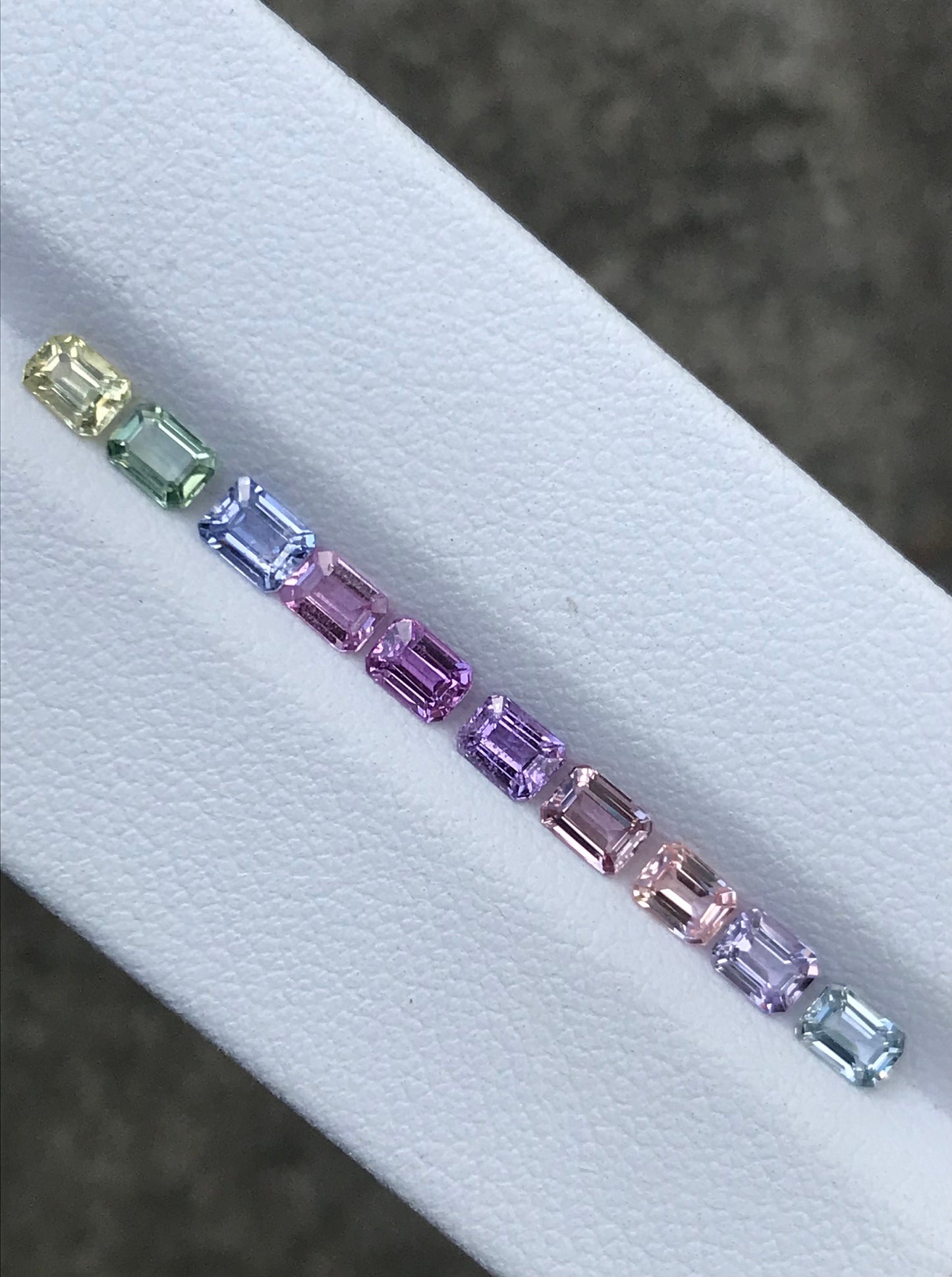 4x3mm Natural Unheated Fancy Rainbow Sapphires Good Quality Shape EMERALD CUT Loose Stones Ring Set 10 Stones L/T#03