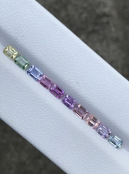 4x3mm unheated rainbow sapphire emerald cut, photo 2