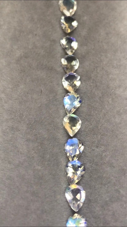 5x4mm rainbow moonstone tennis bracelet, photo 4