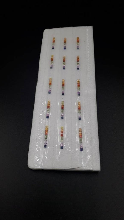2.5mm fancy sapphire princess ring set, photo 4