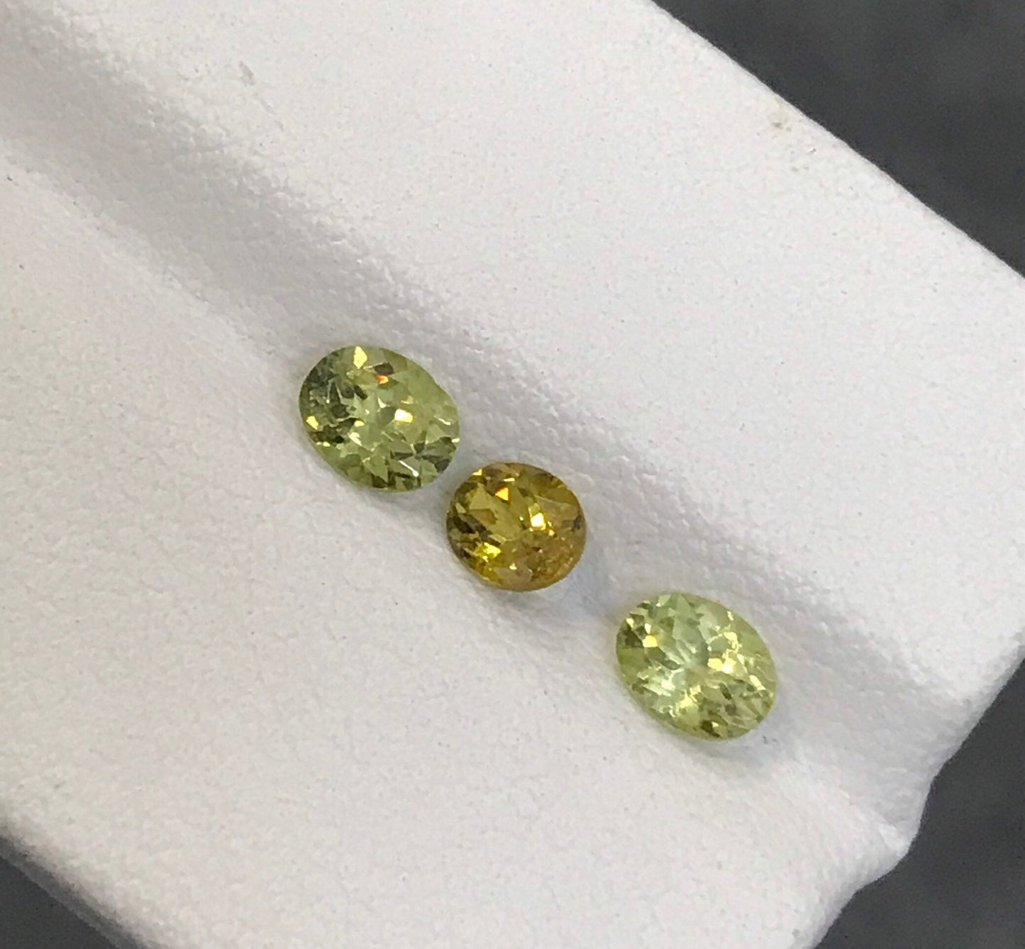 Rare Fine Mali Garnet Faceted Gem Oval Cut Grossular Garnet Loop Clean 3 Stones Lot