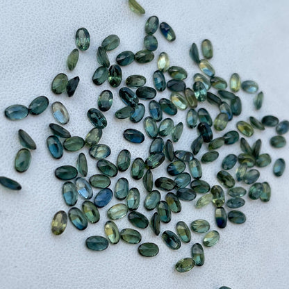 5x3mm oval teal parti sapphire loose gem, photo 1