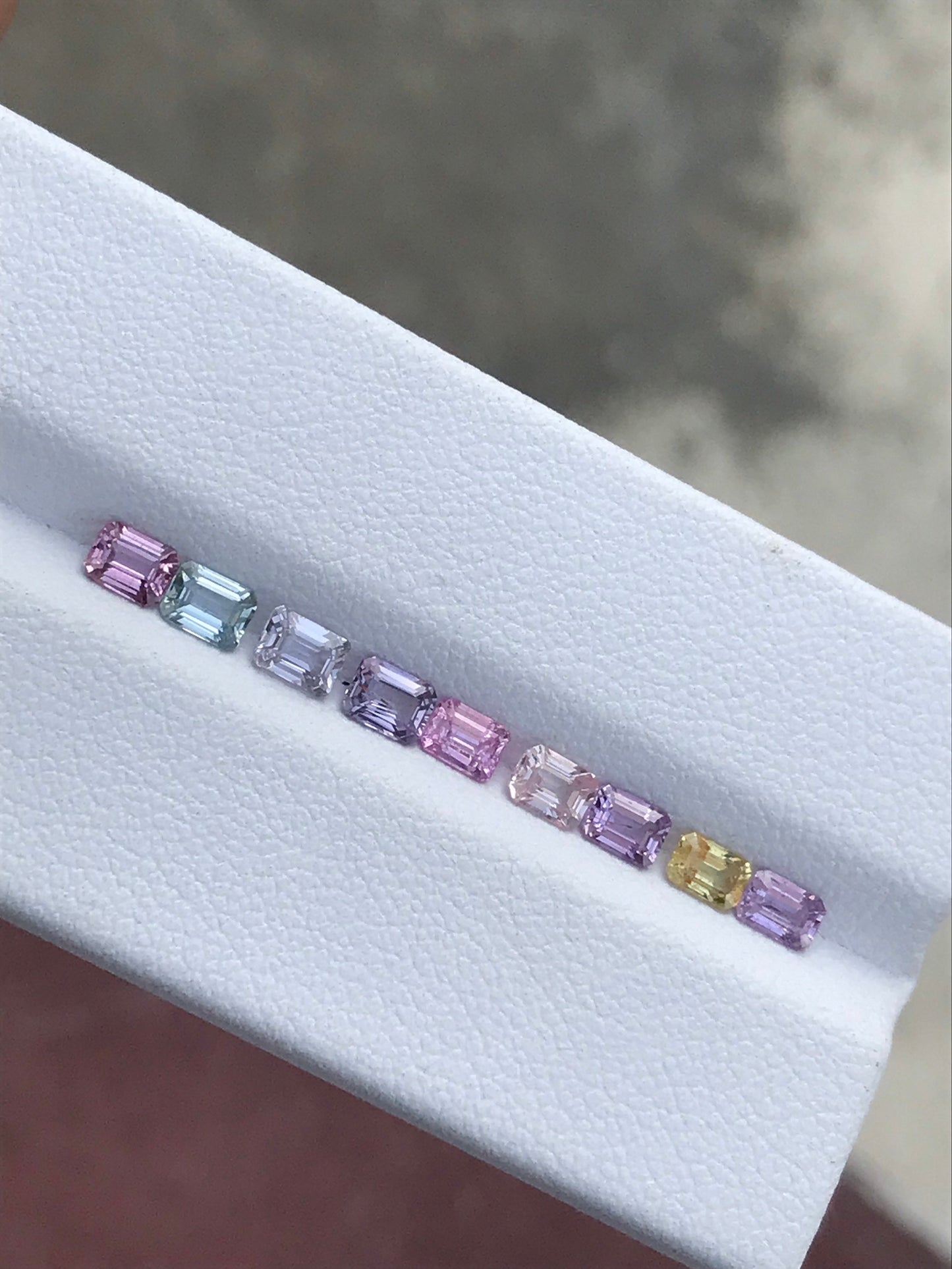 4x3mm Fancy Sapphires No Heat Emerald Cut Natural Sapphires Loose Stones Ring Set