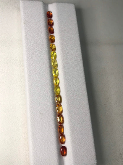 5x3mm oval-cut orange-yellow sapphire loose stones, photo 1