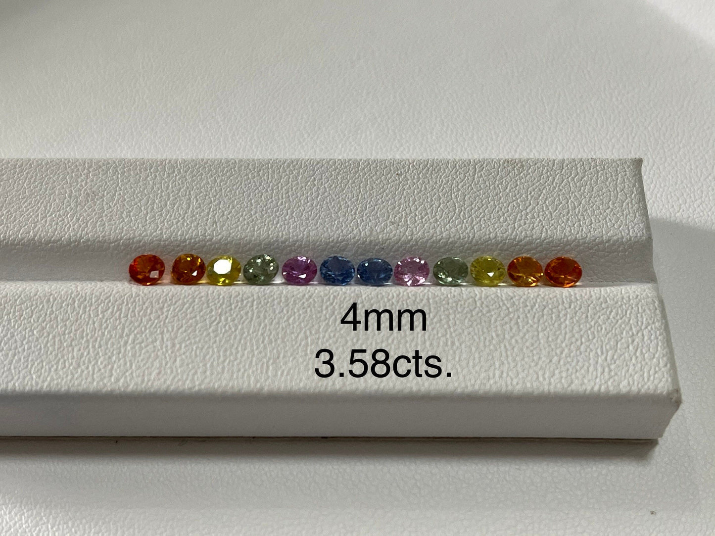 4mm Rounds Diamond Cut Rainbow Sapphires  12 Stones lot