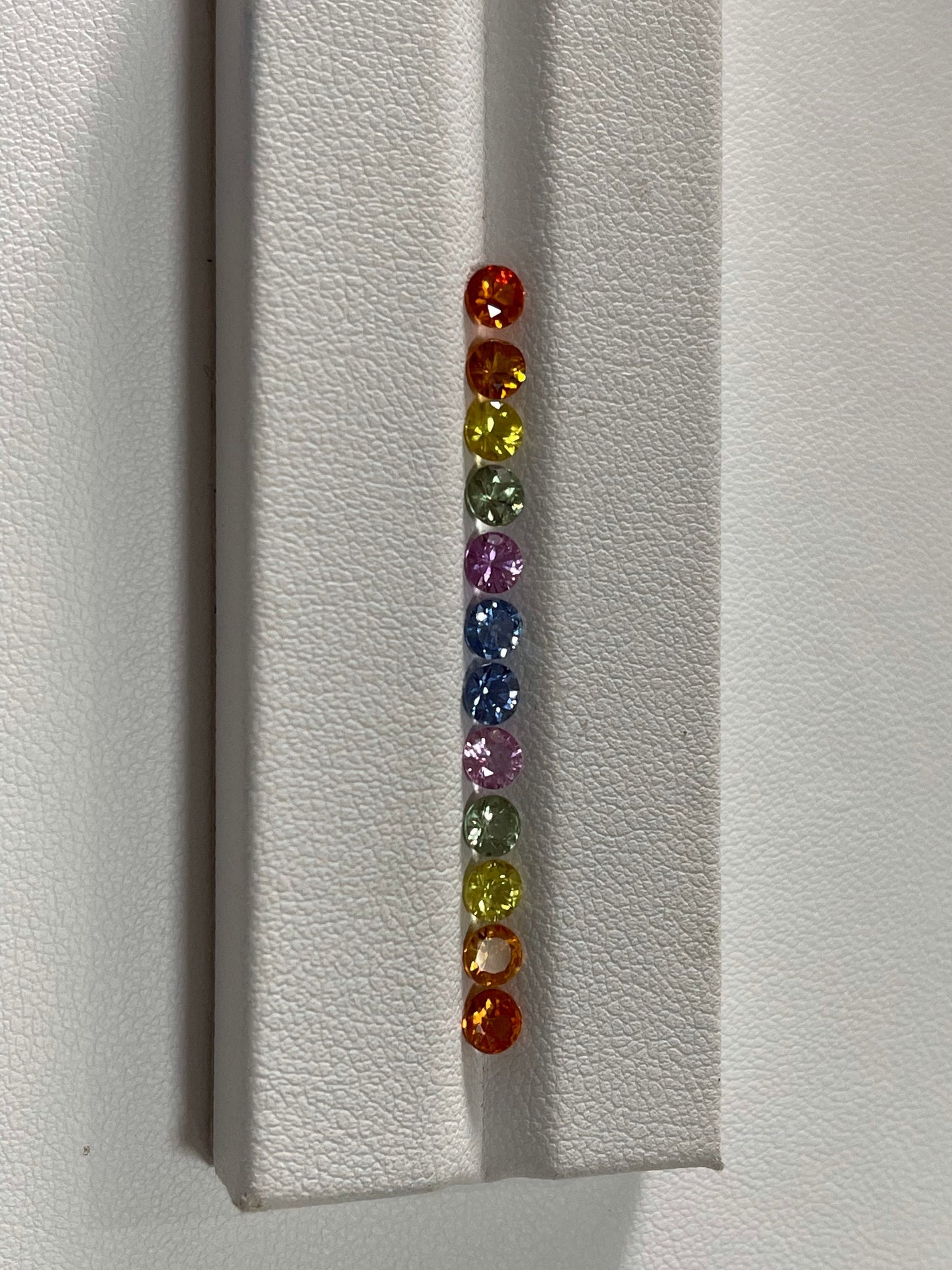 4mm Rounds Diamond Cut Rainbow Sapphires  12 Stones lot