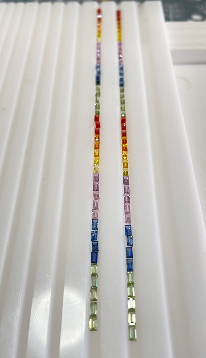 4x2mm rainbow sapphire baguette bracelet, photo 2