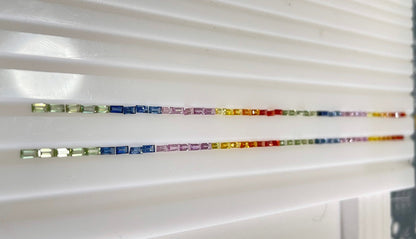 4x2mm rainbow sapphire baguette bracelet, photo 3
