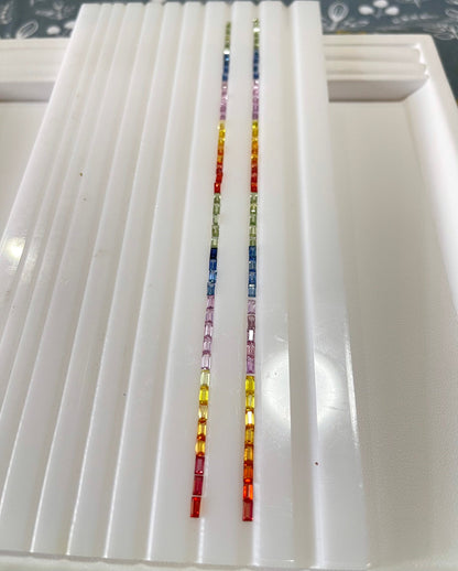 4x2mm rainbow sapphire baguette bracelet, photo 1