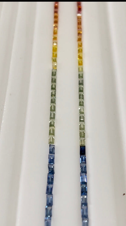4x2mm rainbow sapphire baguette, 44pc, photo 3