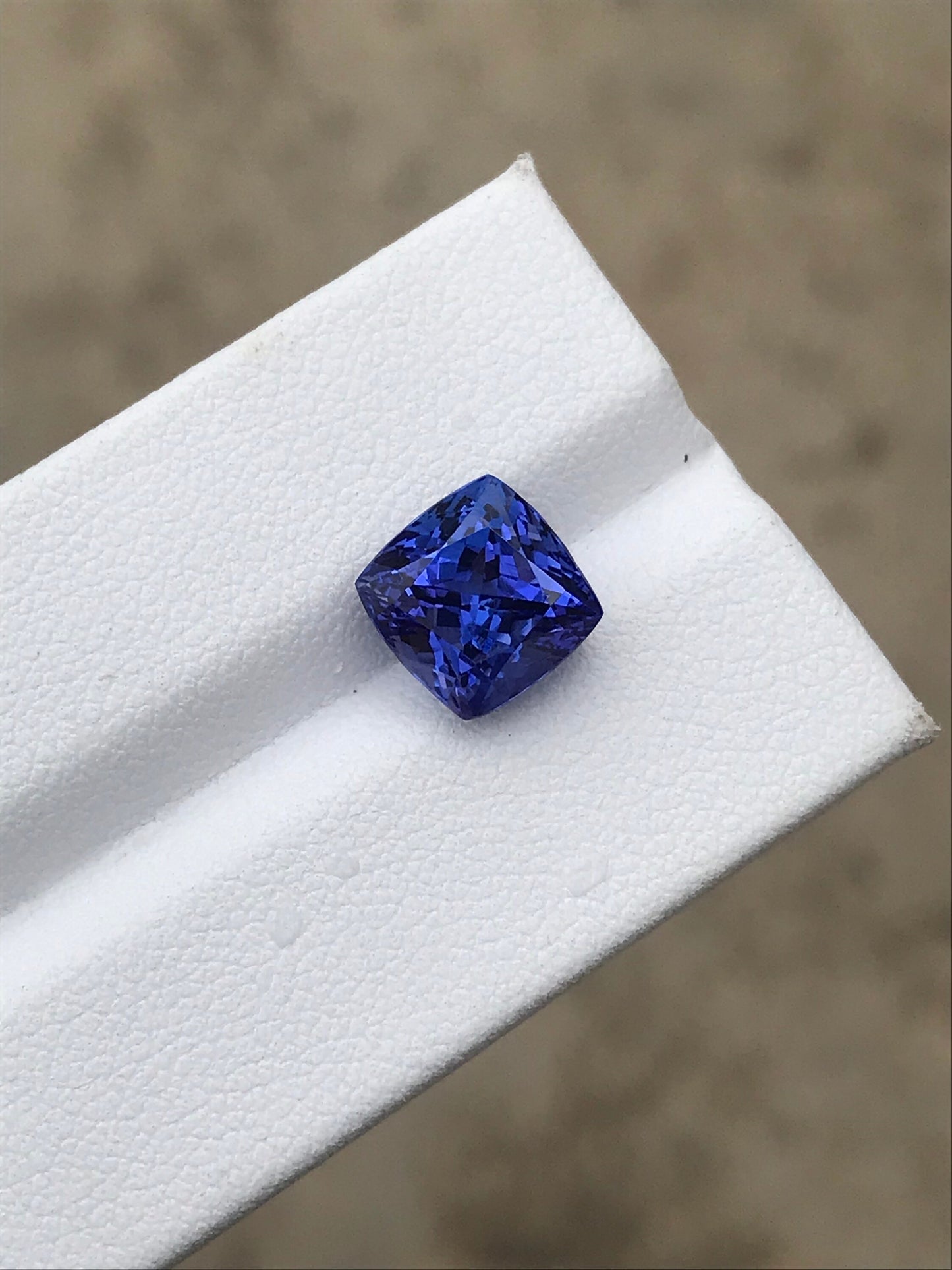 NATURAL •TANZANITE, Sq .CUSION  Cut Stone, Loop Clean • 4.90 Carats Sq. Cusion • Fine Cut • Blue Tanzanite • Gemstone, • Natural Gemstone