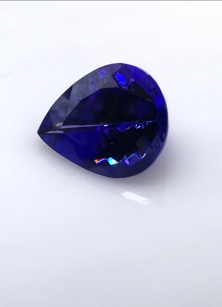 17x13.50MM • 12.35 CARATS • NATURAL TANZANITE • Pear Cut • Loop Clean • Royal Blue • Excellent Cut • December Birthstone