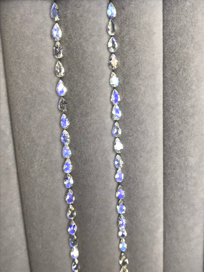 5x3mm rainbow moonstone pear bracelet set, photo 1