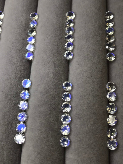 4mm rainbow moonstone round ring set, photo 3