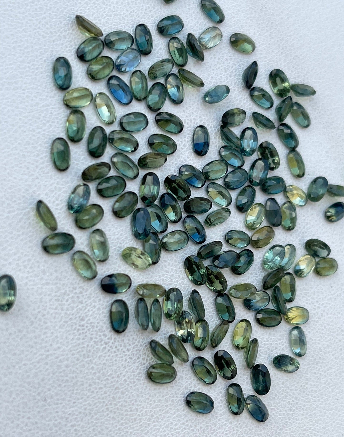 5X3MM Oval Cut Teal Blue Green Parti Sapphire Natural Good Quality With Excellent Cut