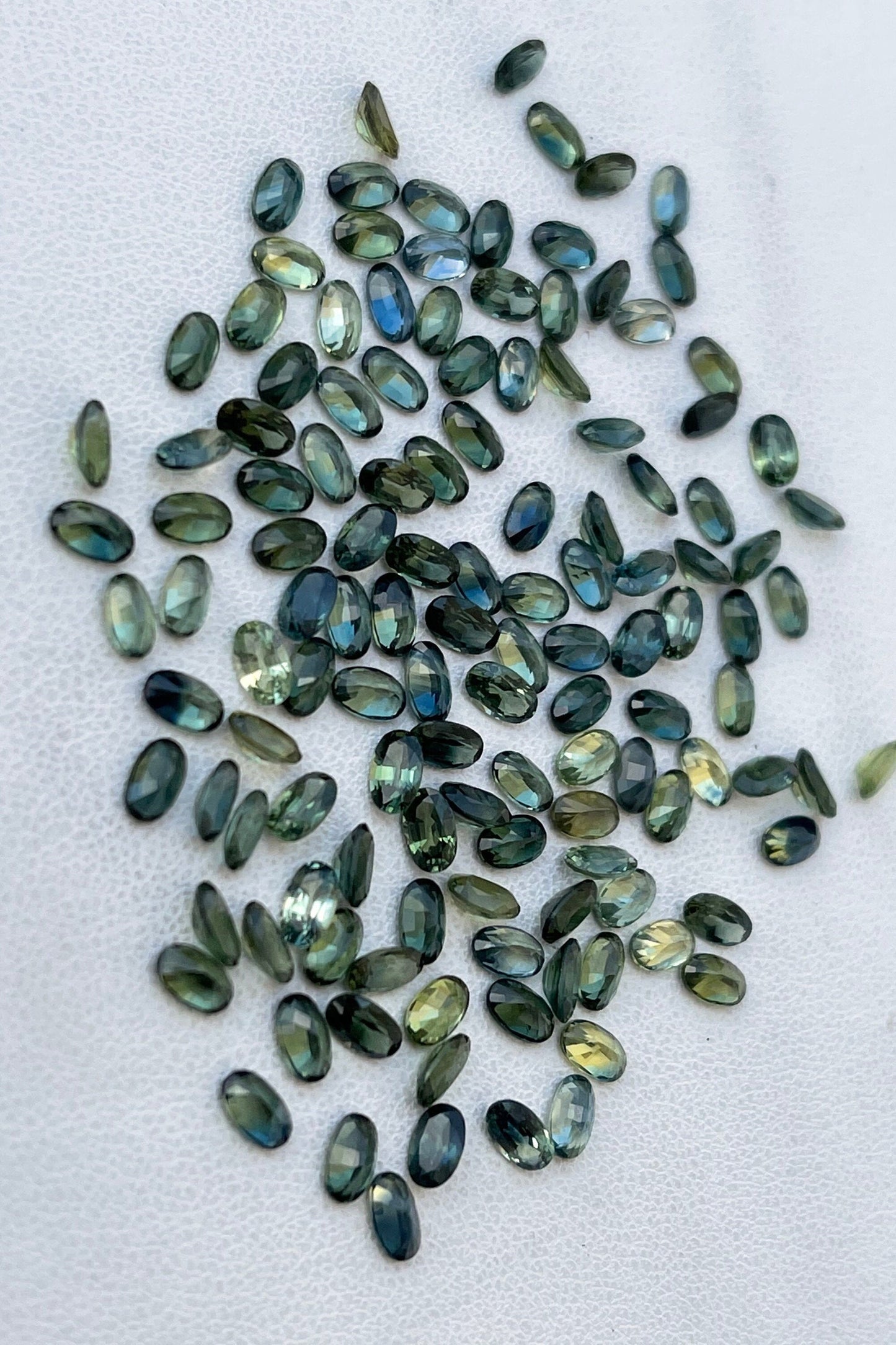 5X3MM Oval Cut Teal Blue Green Parti Sapphire Natural Good Quality With Excellent Cut