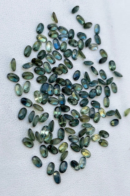 5x3mm oval teal parti sapphire loose gem, photo 2