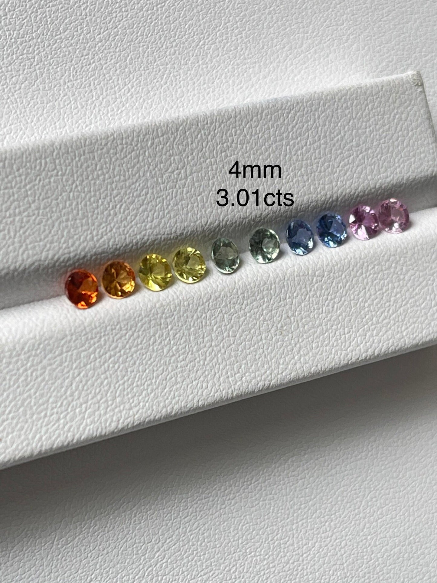 4mm Rounds Diamond Cut Rainbow Sapphires  10 Stones lot