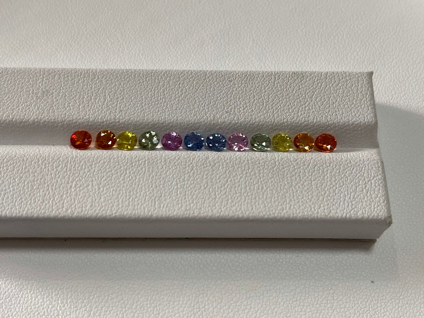 4mm Rounds Diamond Cut Rainbow Sapphires  12 Stones lot